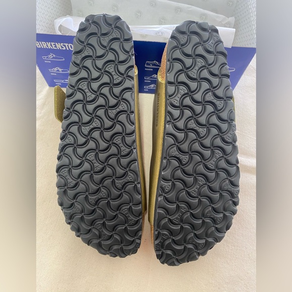 Birkenstock Milano Big Buckle Olive Green Sandals with Gold Hardware Accents W11 - Picture 11 of 11